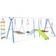preview thumbnail 7 of 6, Outdoor 6 in 1 Swing Set with Climbing Rope Ladder, Disc Swing, Monkey Bar Swing, Slide,Climbing and Swing Ring