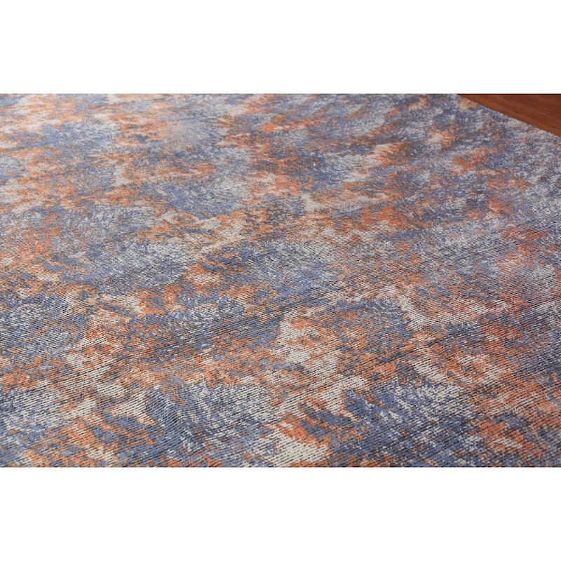 Modern Abstract Indian Large Rug Hand-Knotted Wool Carpet - 9'8"x 13'6"