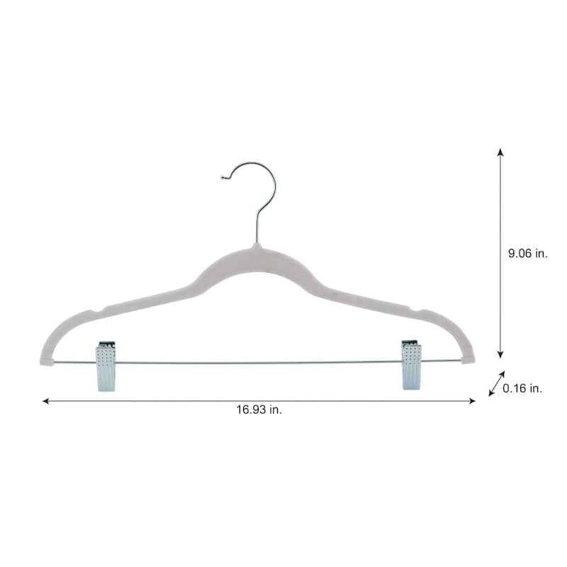 Laura Ashley 12 Pack Velvet Hangers with Clips