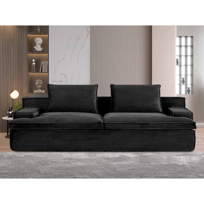 4 Seater Ergonomic Compressed Sofa Oversized Corduroy Couch