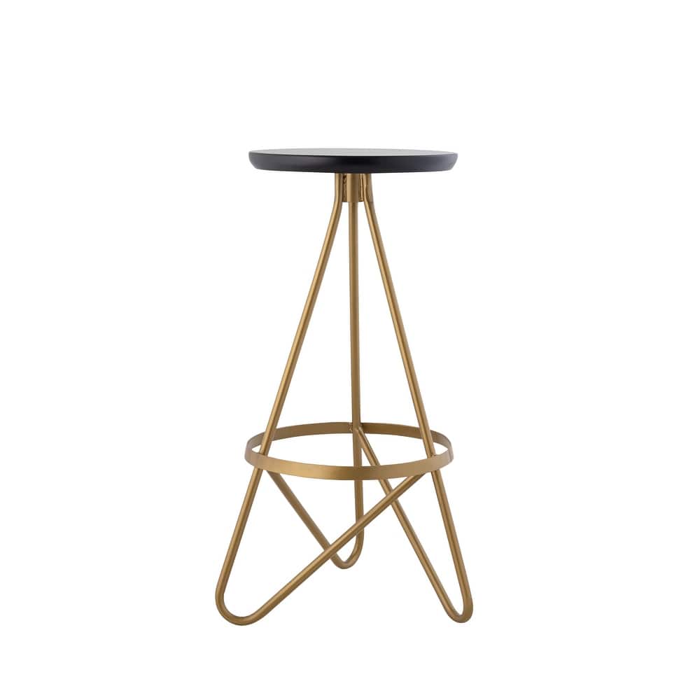Hula 30" Modern Industrial Metal Backless Circular Bar Stool, by JONATHAN Y