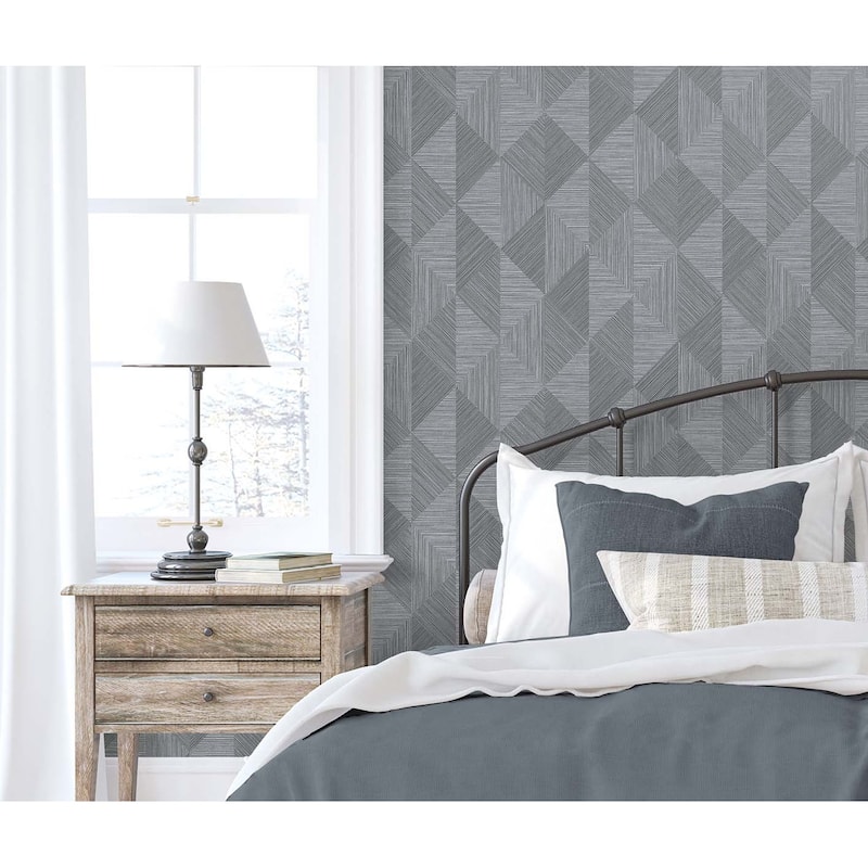 Seabrook Designs Diamond Inlay Embossed Vinyl Unpasted Wallpaper