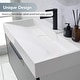 preview thumbnail 9 of 32, Vera Rectangular White Composite Stone Console Bathroom Vanity Sink