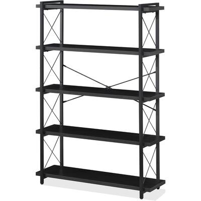 5-Tier-35"W Industrial Bookcase, Open Book Shelf