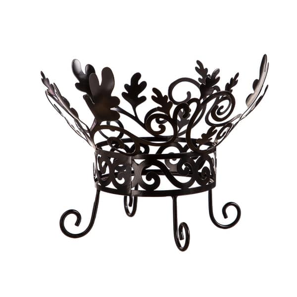slide 2 of 2, Metal Scroll and Leaves Pumpkin Holder