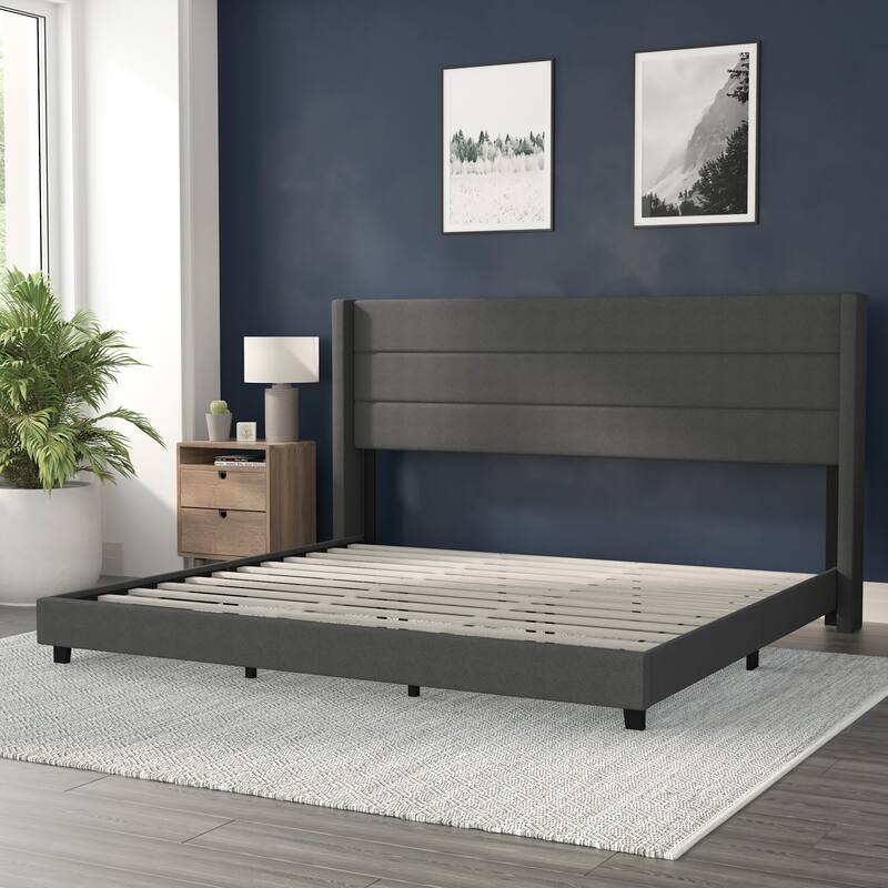 Flash Furniture FFIF30203 Miltiades King Wood Platform Bed Frame with