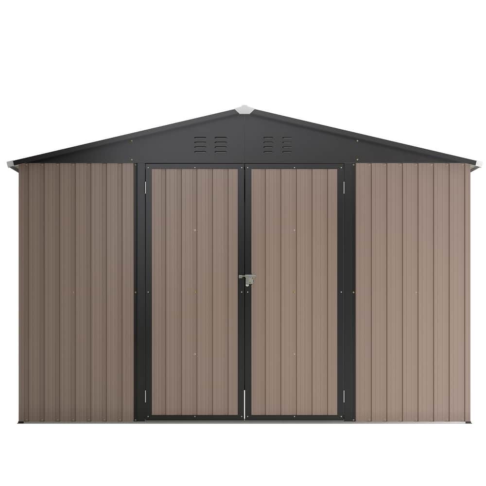 Large Outdoor Metal Storage Shed Garden Shed Tool Shed with Lockable Double Doors & Weather-Resistant, Air Vents
