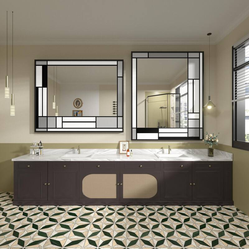 Window Pane Wall Decor Bathroom Vanity Mirror Mounted