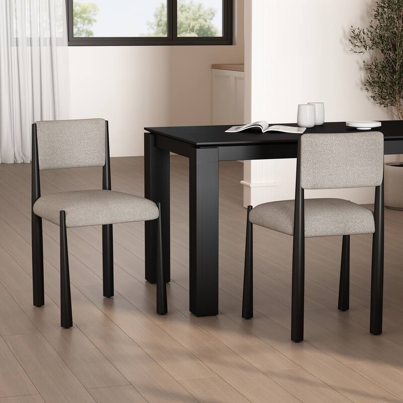 Manhattan Comfort Lennor Metal Boucle Side Chair Set of 2