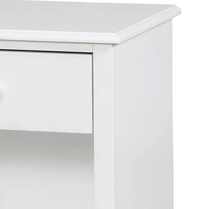 White 1 Drawer 19 in. W Nightstand with Sturdy Hardware and Ample Storage