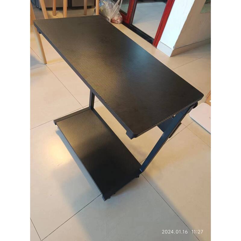 Industrial 2 Tier Adjustable Tower Stand Desk with Pegboard and Wheels for Home Office or Computer Room