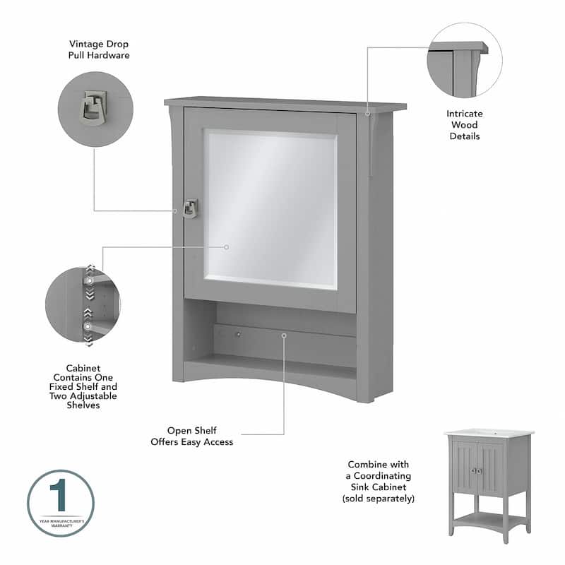 Salinas 48W Double Vanity Set with Sinks and Storage by Bush Furniture