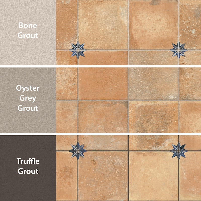 Merola Tile Kings Nonna with Blue Star 17-7/8" x 17-7/8" Porcelain Floor and Wall Tile