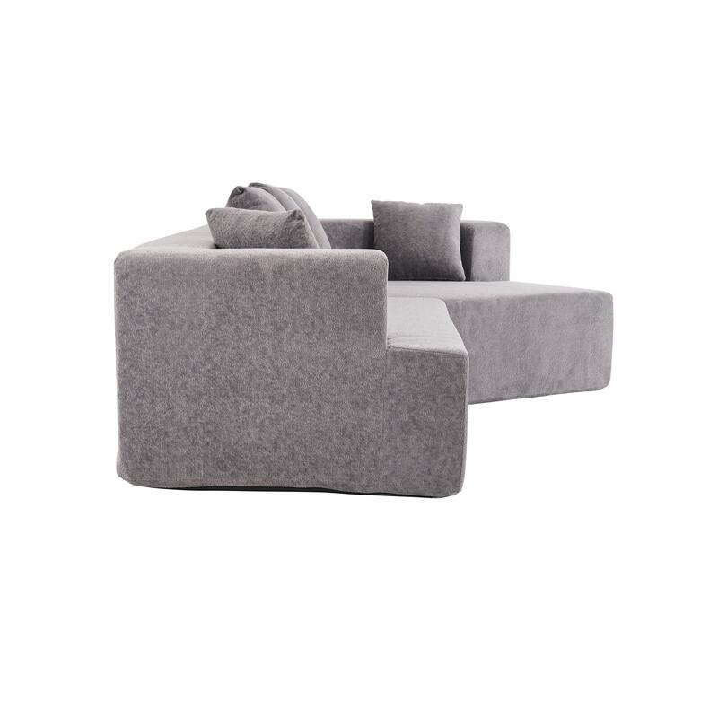 Memory Foam Curved Modular Couch Chenille Deep Seat Sectional Sofa