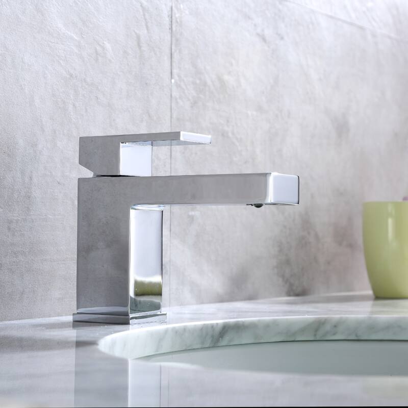 Luxier BSH05-S Single Handle Single Hole Bathroom Faucet with Drain