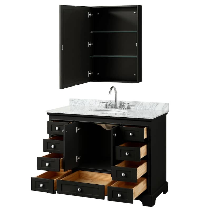 Wyndham Collection Deborah 48" Free Standing Single Vanity Set with