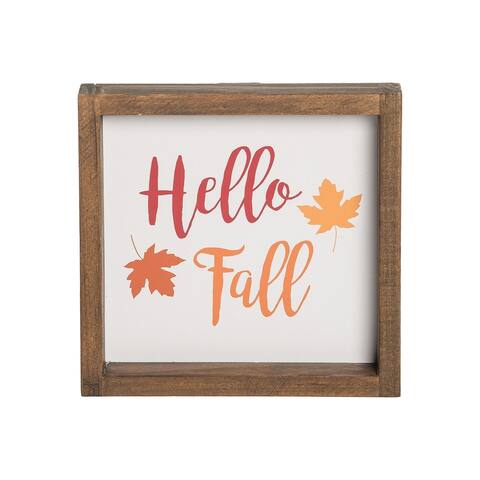 Hello Fall Wooden Table Sitter Centerpiece
