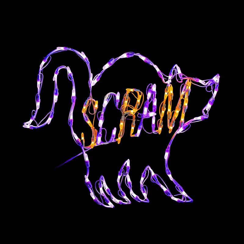 LED Lighted Scram Cat Outdoor Halloween Decoration - 25"