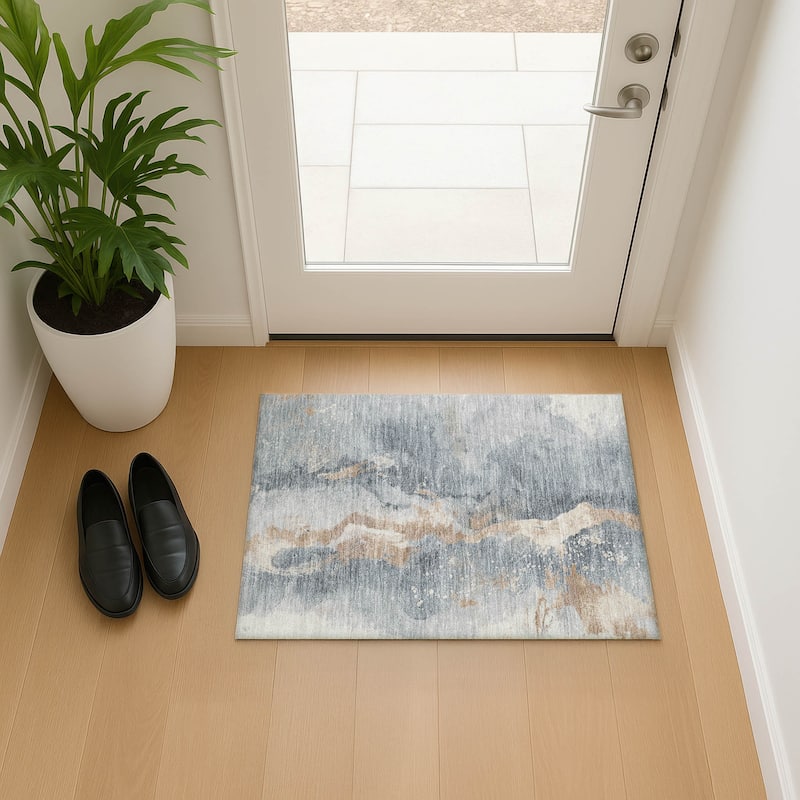 Premium Washable Super Soft Glam Chic Mayfield Rug - Gray - 1'8" x 2'6"