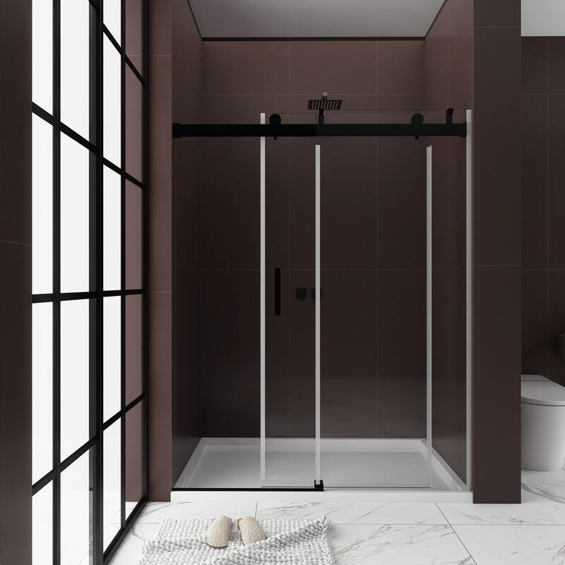 60"/ 72" Single Sliding Frameless Shower Door With Buffer
