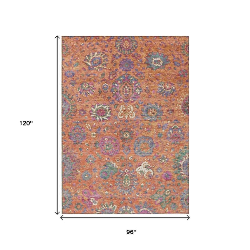 HomeRoots Floral Traditional Rectangle Outdoor Rug