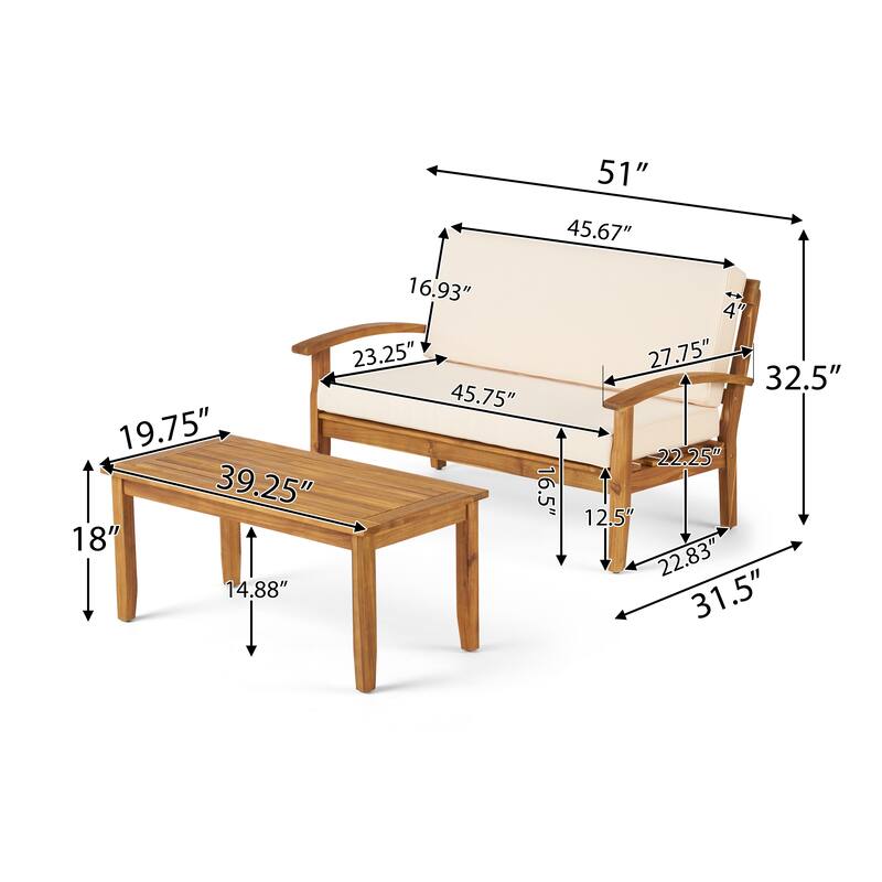 Peyton 4-piece Outdoor Wooden Chat Set by Christopher Knight Home