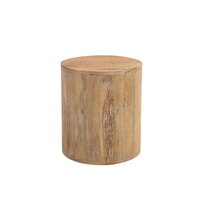 HomeRoots 18" Natural Solid Wood Round End Table - 16' X '18' X '16