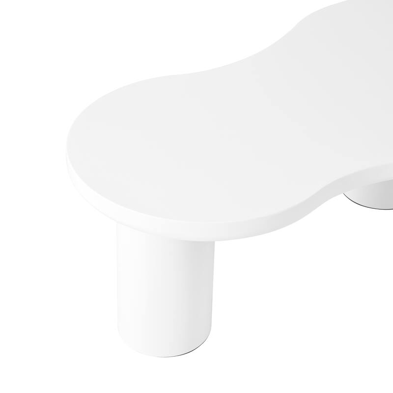 Modern 2-piece Cloud Table Set with Coffee Table and Round Small Side Table