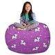 preview thumbnail 109 of 187, Kids Bean Bag Chair Cover Stuffed Animal Storage or Toy Organizer 48 Inch Extra Large - Canvas Unicorn and Rainbows on Purple