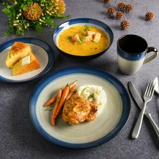 Blue 16-Piece Dinnerware Set - On Sale - Bed Bath & Beyond - 37609315