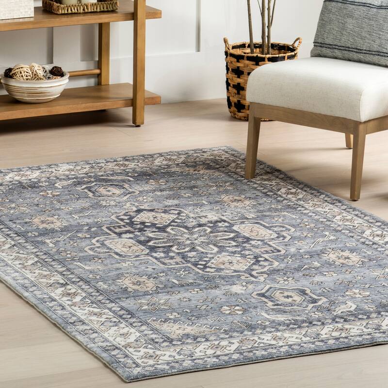 Nuloom Jordan Vintage Medallion Machine Washable Area Rug