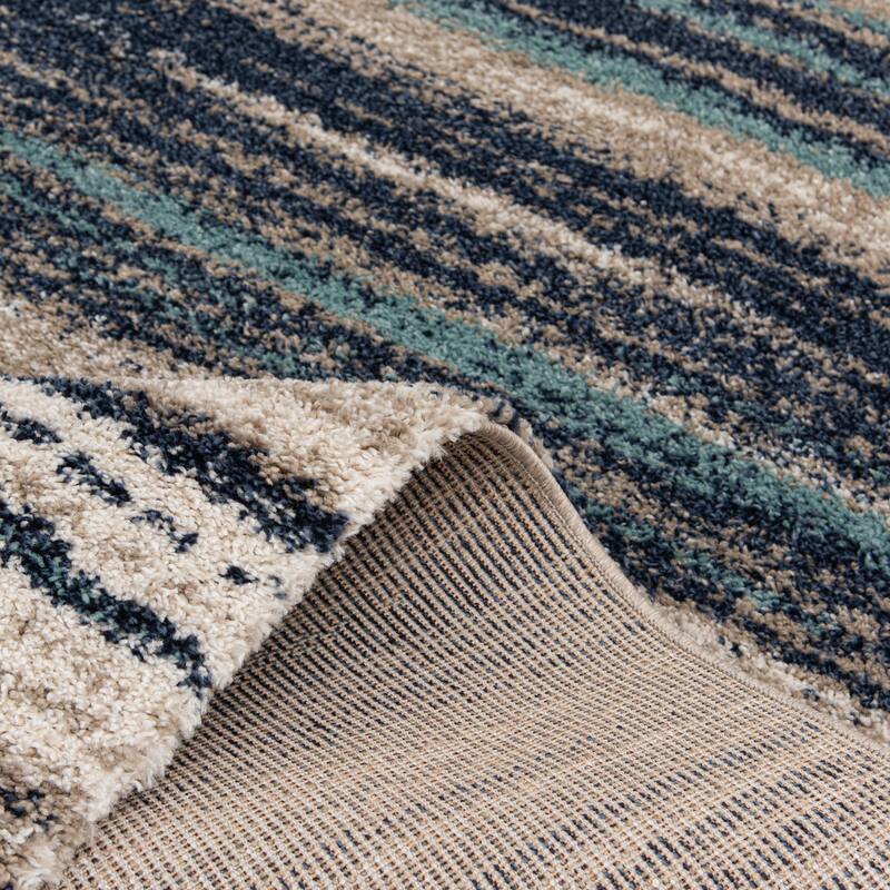 Loomaknoti Toronto Madicyn Blue/Cream Area Rug - 5' x 8' - Navy/Multi