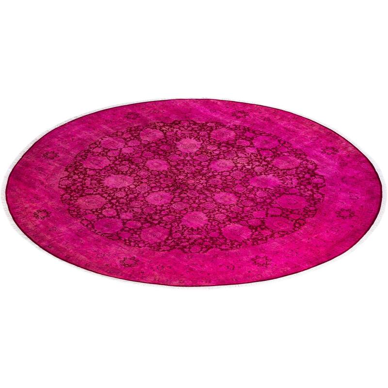 Fine Vibrance One-of-a-Kind Hand-Knotted Area Rug - Pink, 8' 1" x 8' 1" - 8' 1" x 8' 1"