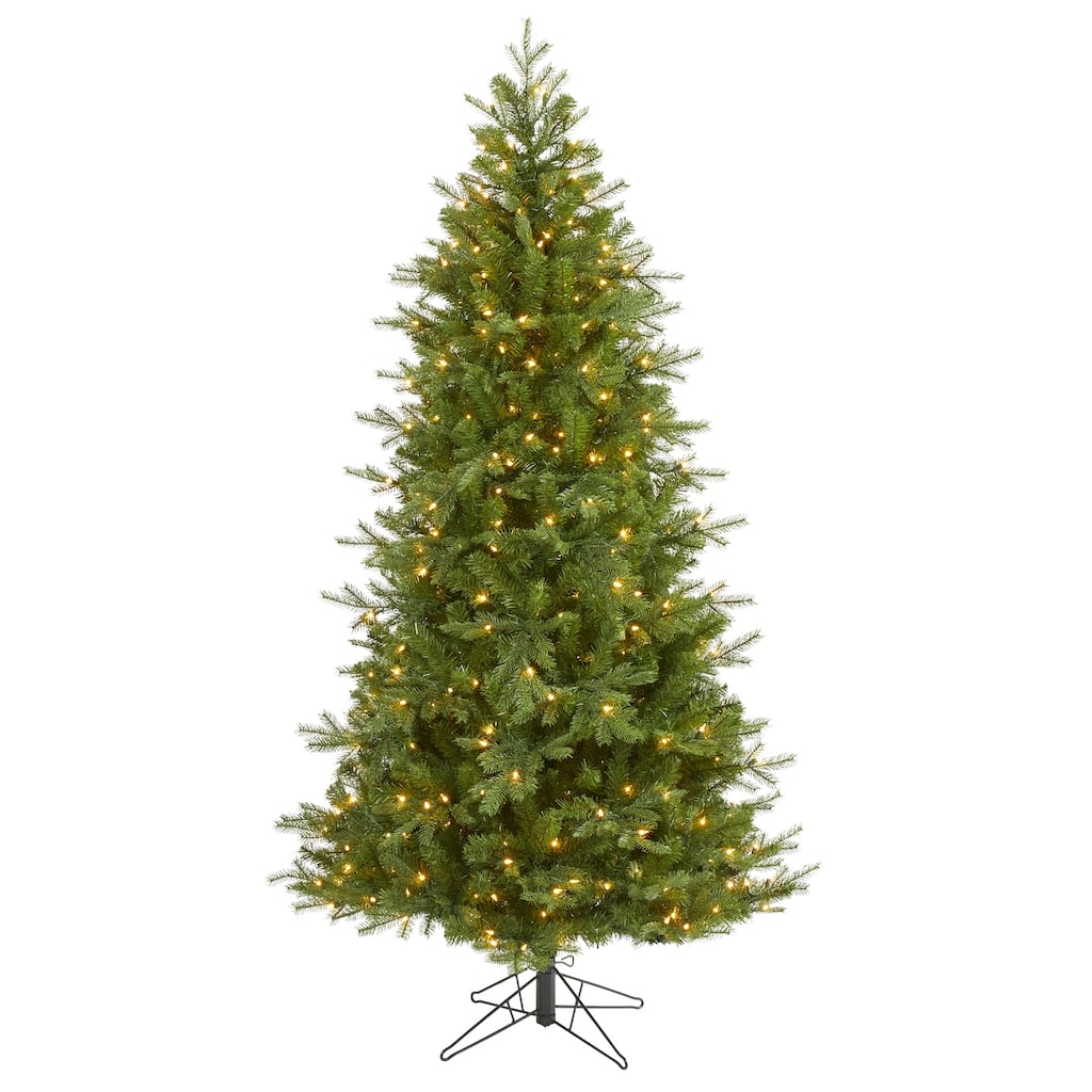7ft. Fir Artificial Christmas Tree with 450 Warm White Lights and 1153 Bendable Branches - Radiant Holiday Glow
