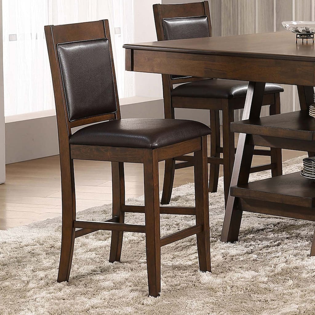 Dewey Upholstered Counter Chair Walnut (Set of 2)