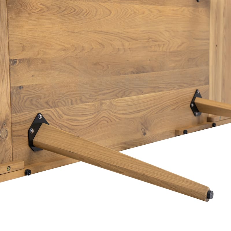 Jennifer Taylor Home Capri Solid Red Oak Wood Extendable Leaf Dining Table