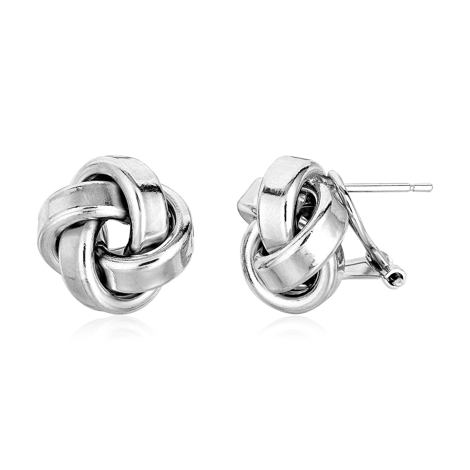 MayaMila Large Sterling Silver Polished Love Knot Earrings