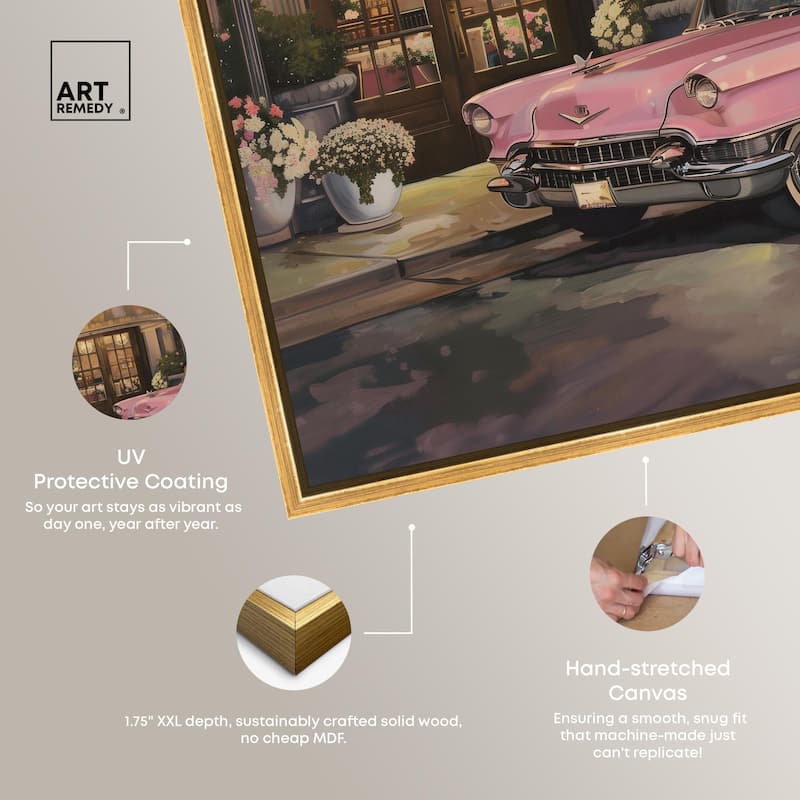 Classic Car Store Visit Canvas by Art Remedy