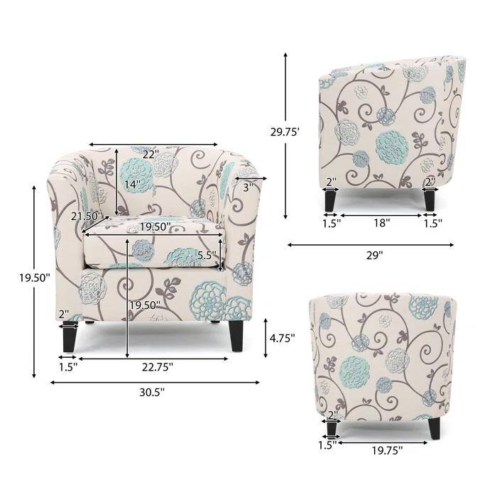 30.5" Upholstered Club Chair
