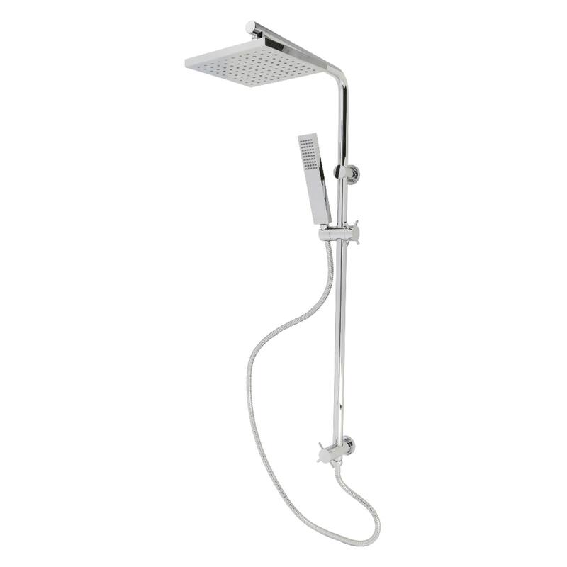 Kingston Brass Claremont Wall Mount Rain Drop Shower System with Hand Shower - Polished Chrome