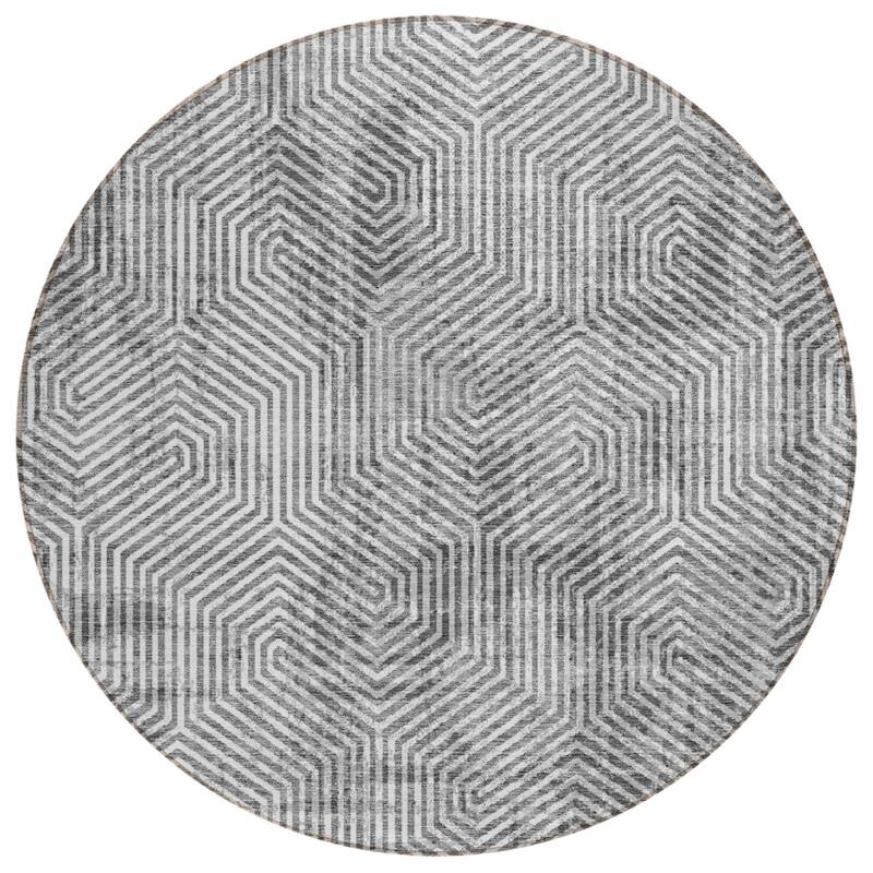 HomeRoots Geometric Transitional Rectangle Outdoor Rug