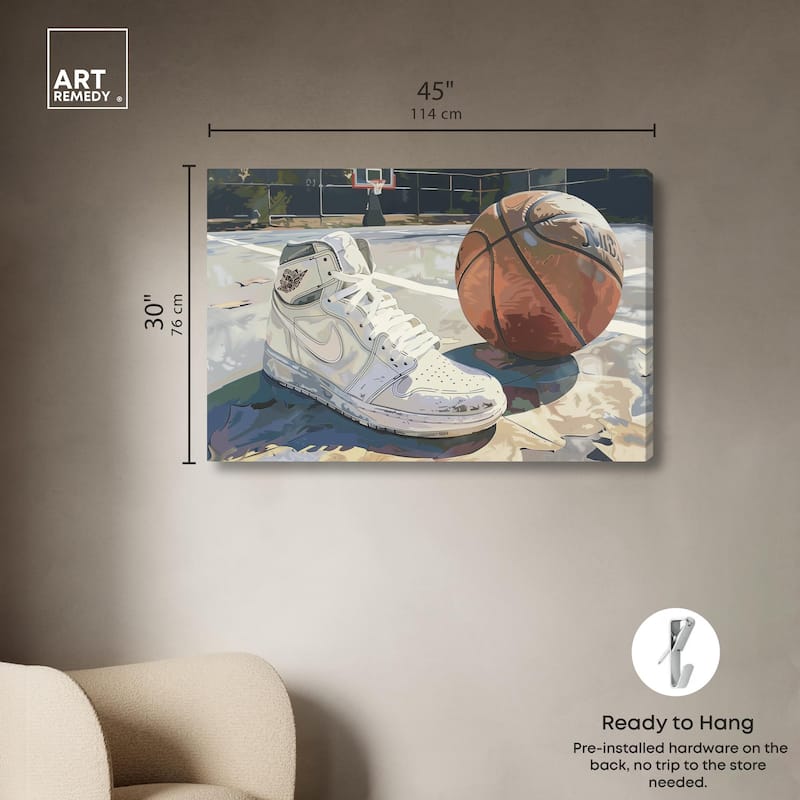 Washed Out Court Canvas by Art Remedy, Gallery Wrapped