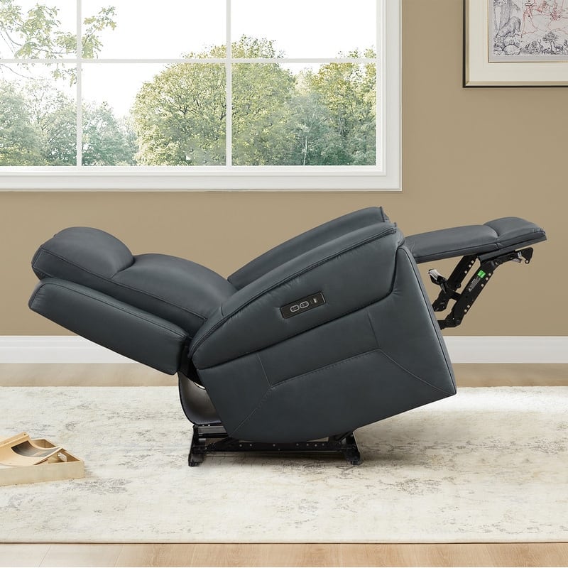 Spruce & Spring Dual Motors Genuine Leather Zero Gravity Recliner with Power Headrest