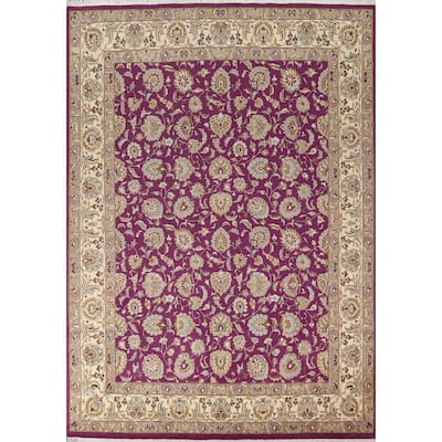 Wool/ Silk Vegetable Dye Floral Oriental Tabriz Area Rug Hand-knotted - 8'1" x 10'4"
