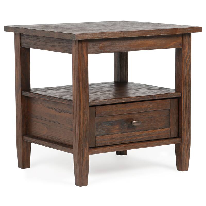 WYNDENHALL Norfolk SOLID WOOD 20 inch Wide Rectangle Transitional End Side Table - 20 inch Wide