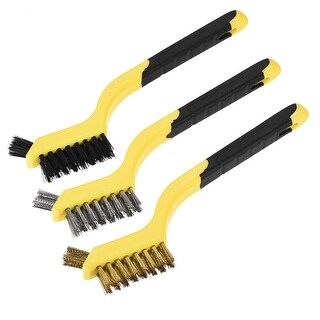 6PCS Wire Brush Set Toothbrush Type Plastic Handle Brass Nylon And Steel Craft 