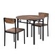Modern Minimalist 3-Piece Drop Leaf Round Dining Table Set with 2