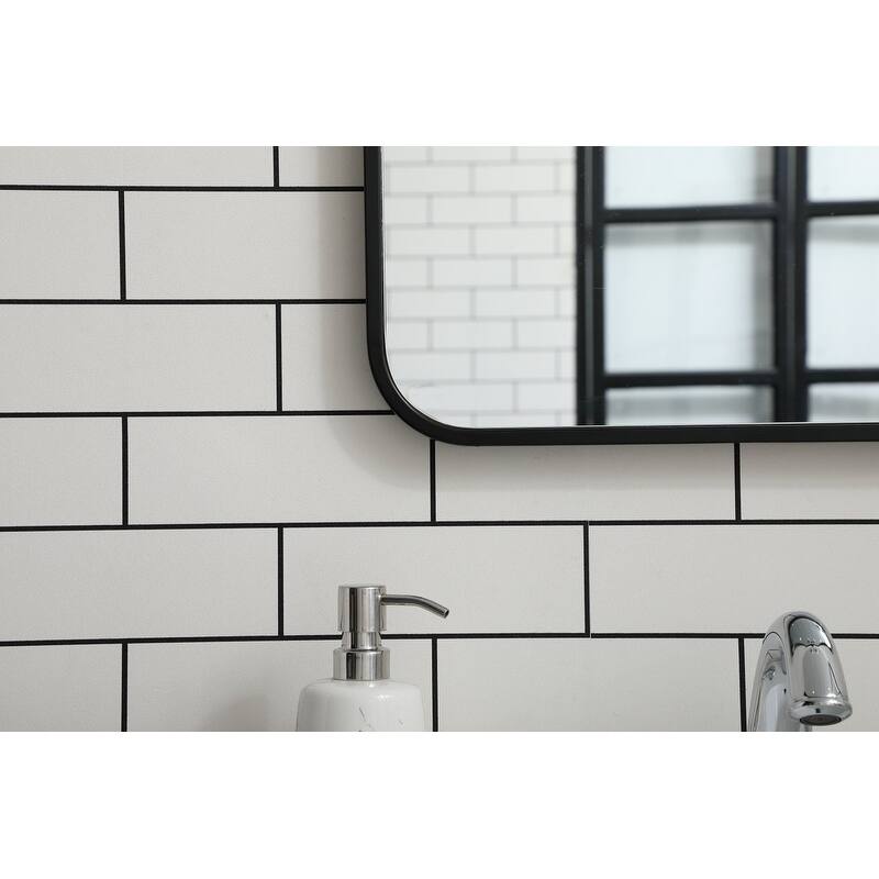 Ezra Soft Corner Metal Rectangular Mirror