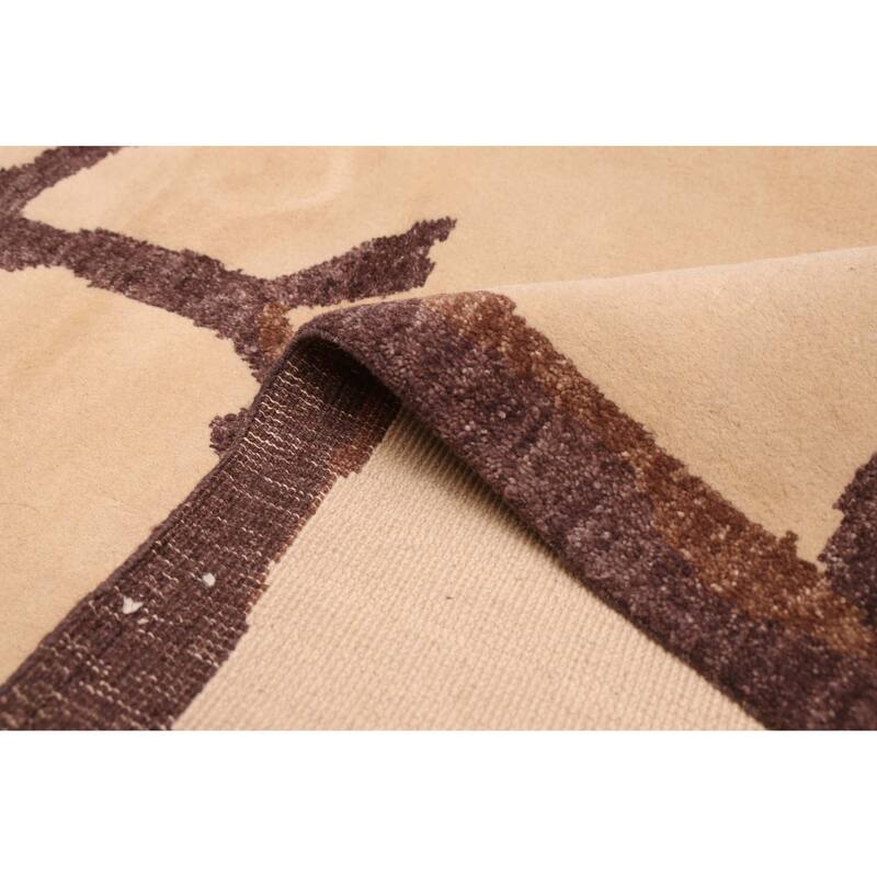 ECARPETGALLERY Hand-knotted Opulence Beige Wool Rug - 5'1 x 7'6