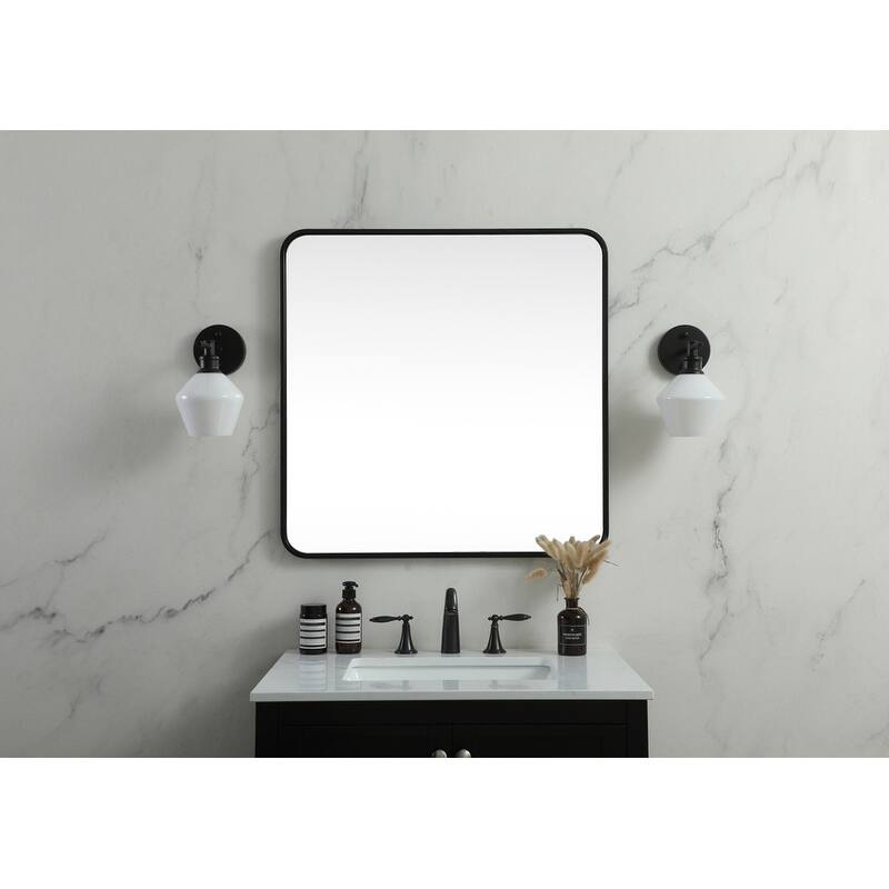 Indigo Home Soft corner metal square mirror 30x30 inch